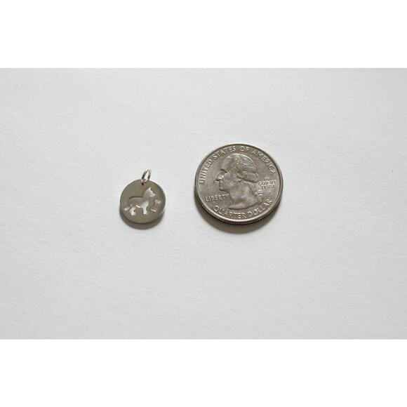 Sterling Silver Dog Charm, Silver Dog and Bone Charm, Puppy Charm, Puppy Pendant - Picture 2 of 3